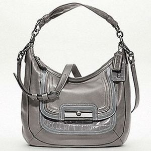 Coach Kristin Spectator Leather Grey Hobo Handbag